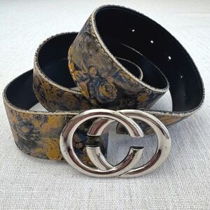 Floral Gaucho handmade genuine leather belt leather from Argentina.